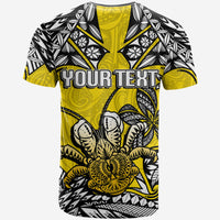 Custom Niue Uga T Shirt Tribal Patterns Yellow Style LT6 - Polynesian Pride