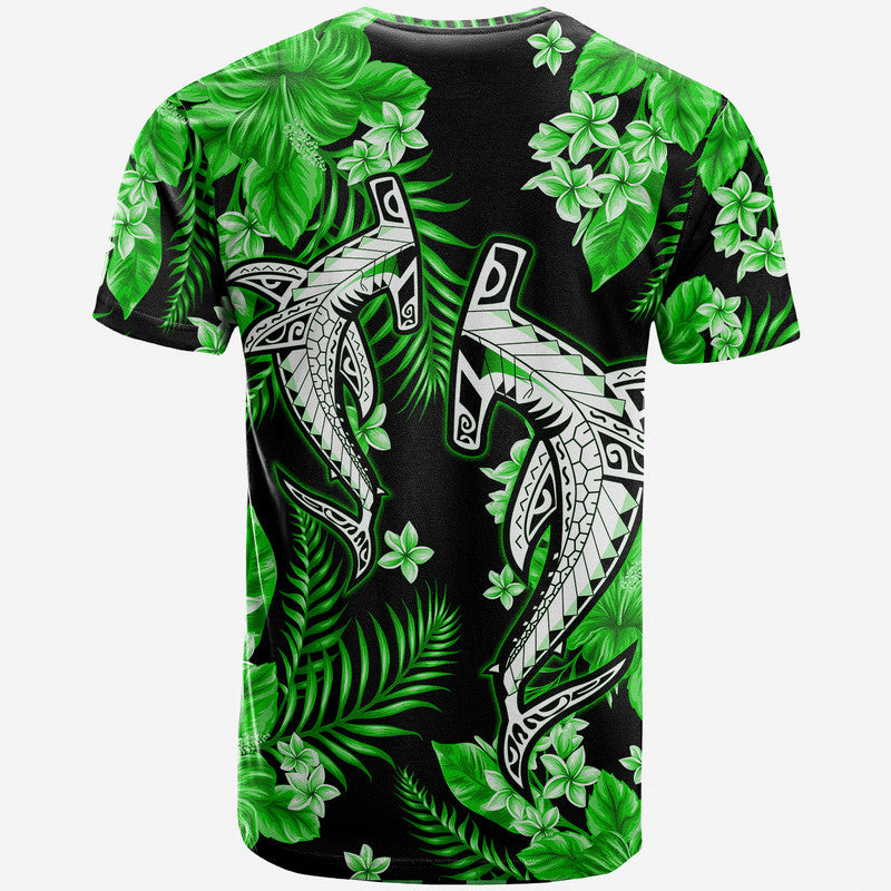 Hawaii Summer Colorful Shark T Shirt Green LT6 - Polynesian Pride