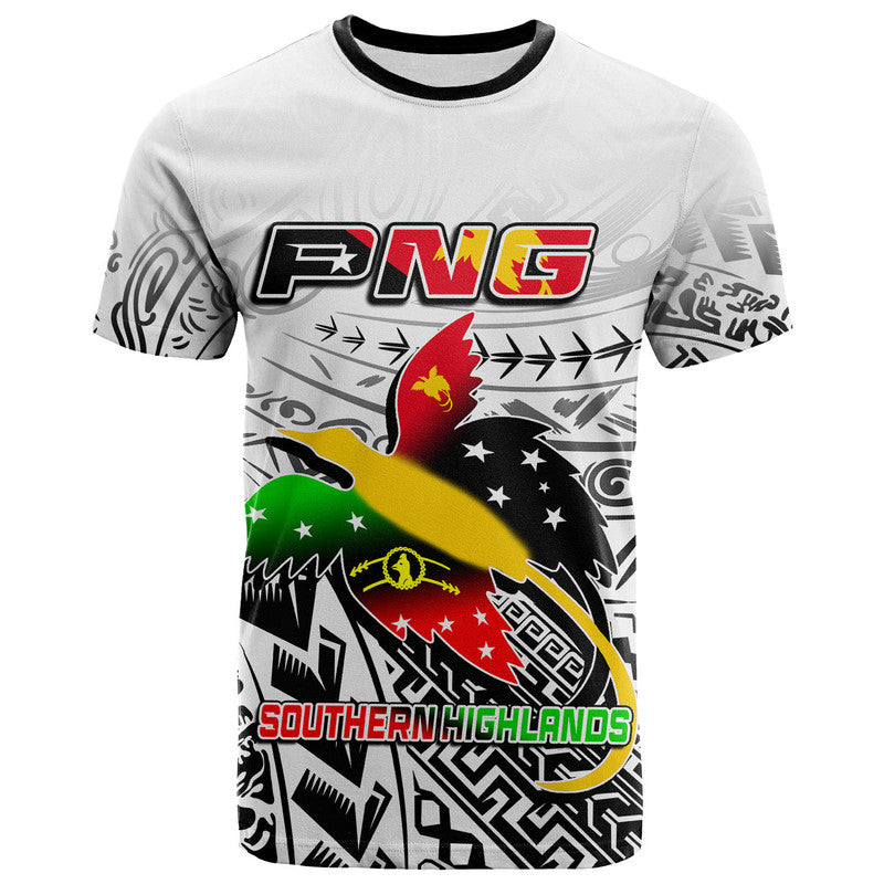 Custom Papua New Guinea and Southern Highlands Province T Shirt LT6 white - Polynesian Pride