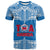 (Custom and Number) Toa Samoa Rugby T Shirt Blue Sky LT6 Blue - Polynesian Pride