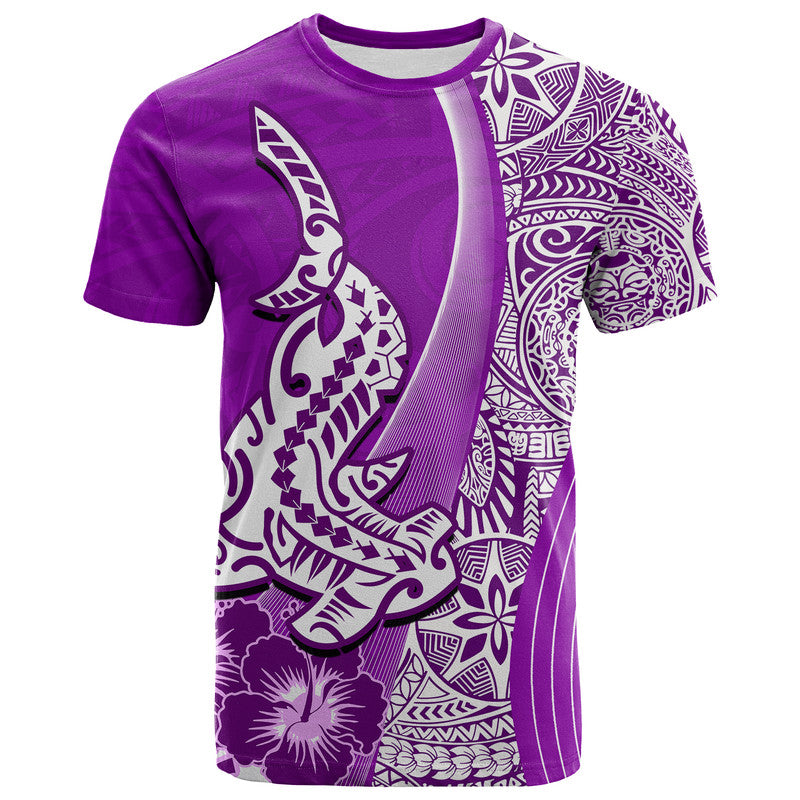 Hawaiian Shark Polynesian T Shirt Vibe Purple Style LT6 Purple - Polynesian Pride