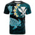 Hawaii Kanaka Turtle T Shirt Style No.3 LT6 Blue - Polynesian Pride