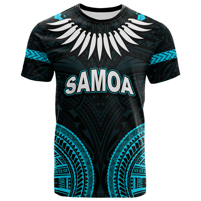 Custom Samoa Ula Nifo Tribal T Shirt Blue Style LT6 Blue - Polynesian Pride