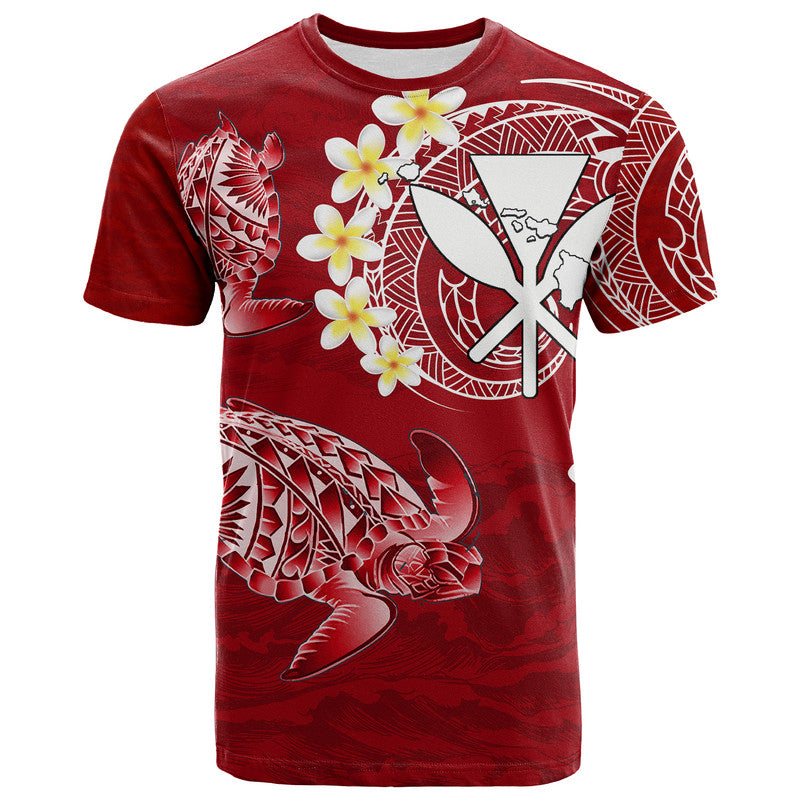 Hawaii Kanaka Turtle T Shirt Style No.2 LT6 Red - Polynesian Pride