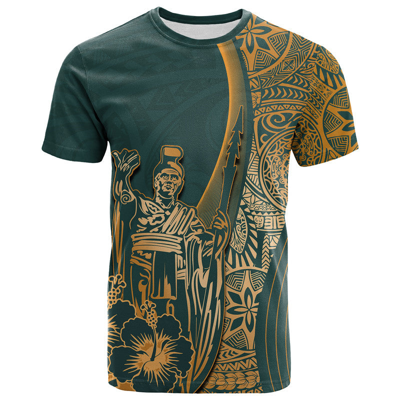 Hawaiian King Kamehameha T Shirt Vibe Green Style LT6 Green - Polynesian Pride