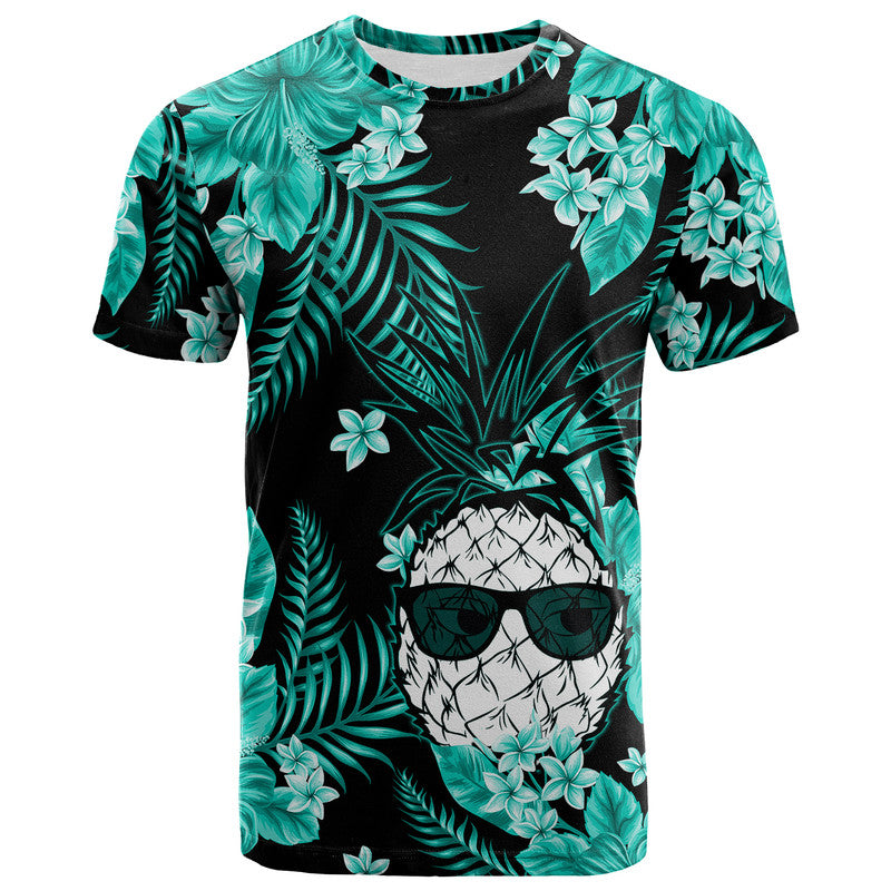 Hawaii Summer Colorful Pineapple T Shirt Turquesa LT6 Green - Polynesian Pride