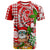 Hawaii Mele Kalikimaka Santa Claus Beach T Shirt LT6 Red - Polynesian Pride