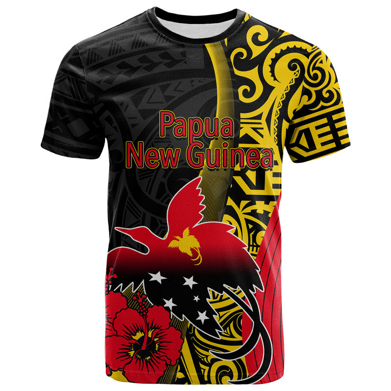 Custom Papua New Guinea T Shirt Vibe Style LT6 Black - Polynesian Pride