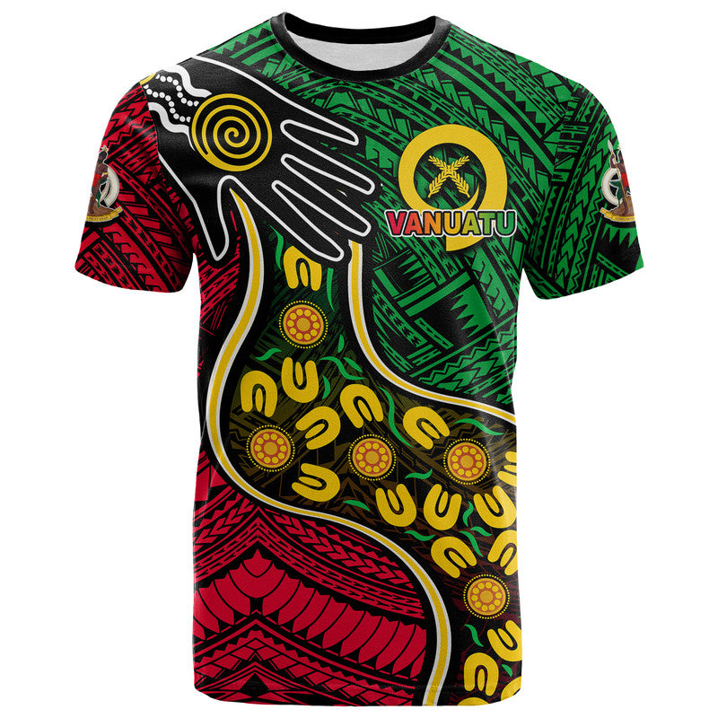 Custom Vanuatu Mix Aboriginal T Shirt LT6 Red - Polynesian Pride