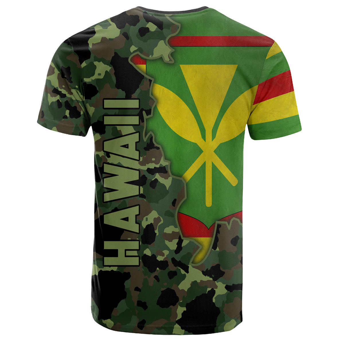 Kanaka Flag Camo Pattern T shirt Chad Style AH - Polynesian Pride