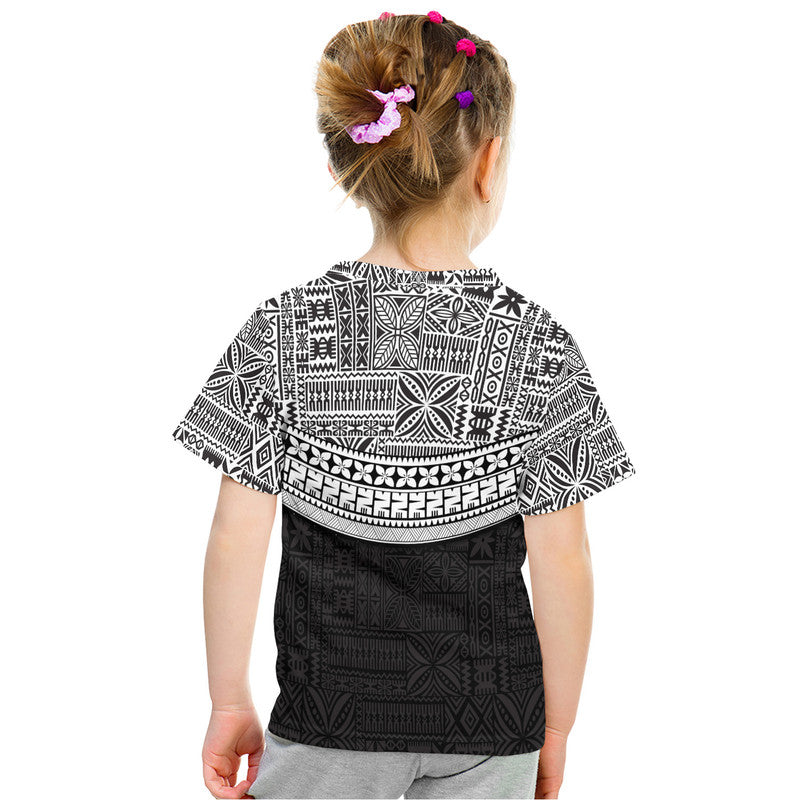 Fiji Tribal Black T Shirt Polynesian Chest White Style LT9 - Polynesian Pride