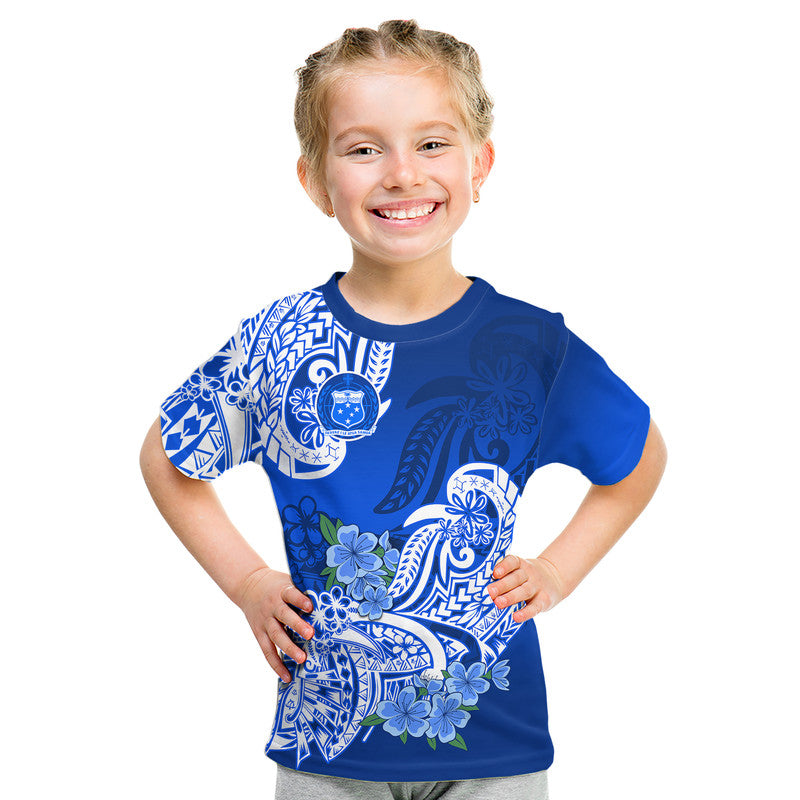 (Custom Personalised) Polynesian Samoa Floral Tribal Kid T Shirt LT9 - Polynesian Pride