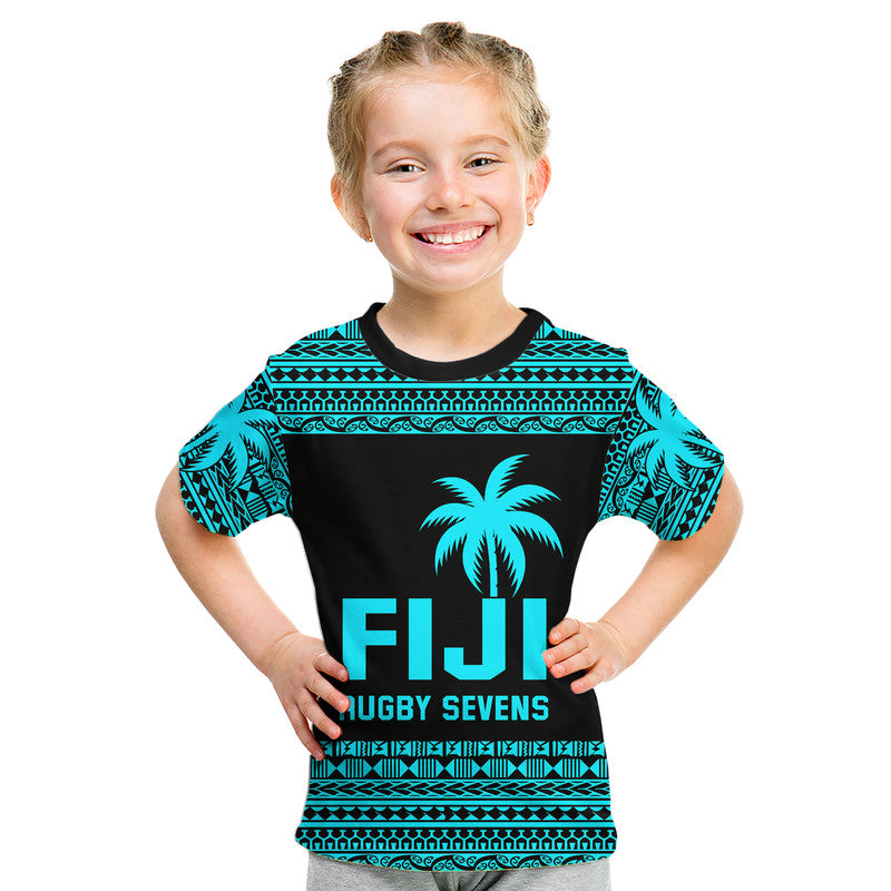Fiji Rugby Sevens Kid T Shirt Simple Blue Style LT9 Youth XL Size14 - Polynesian Pride