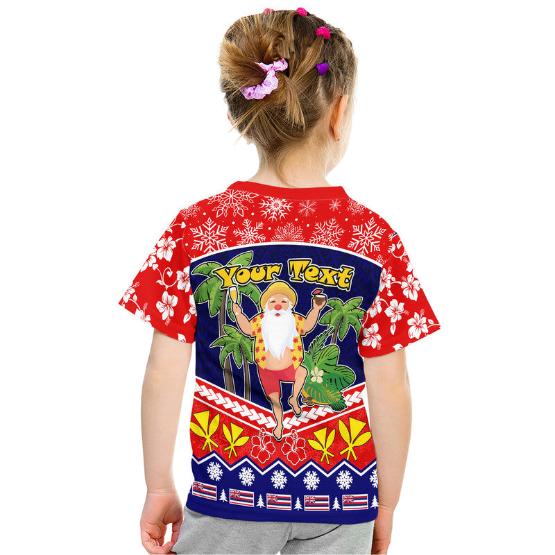 Custom Hawaii Santa Kalikimaka Palm and Hibiscus Christmas Vibe T Shirt LT9 - Polynesian Pride