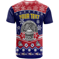 Custom American Samoa Tribal Polynesian Christmas Vibe T Shirt LT9 - Polynesian Pride