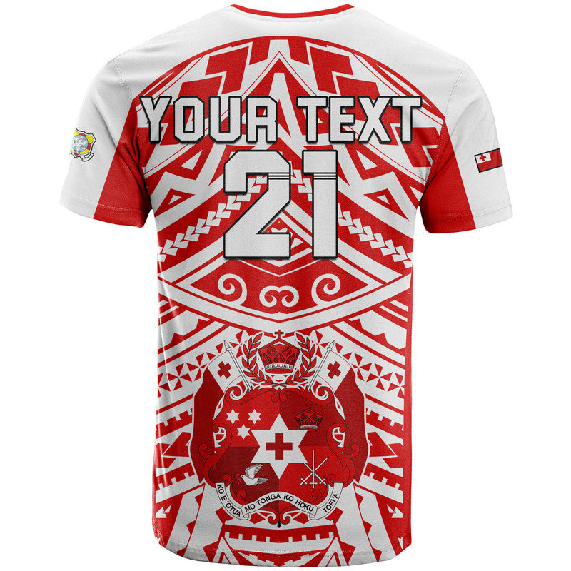 (Custom Text and Number) Tonga Rugby Sevens T Shirt Coat of Arms Tribal Polynesian Pattern LT9 - Polynesian Pride