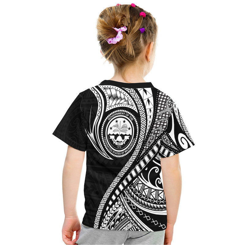 Federated States of Micronesia T Shirt Black Polynesian Wave Style LT9 - Polynesian Pride