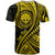 Custom Federated States of Micronesia T Shirt Gold Polynesian Wave Style LT9 - Polynesian Pride