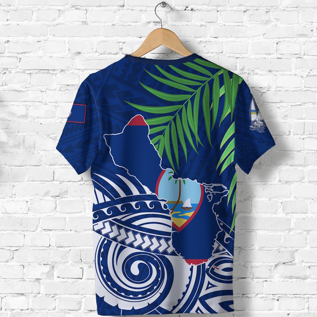 Guam Rugby T Shirt Coconut Leaves - Polynesian Pride