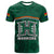 Custom Hawaii Warriors Football T Shirt Polynesian Palm and Hibiscus LT9 Green - Polynesian Pride