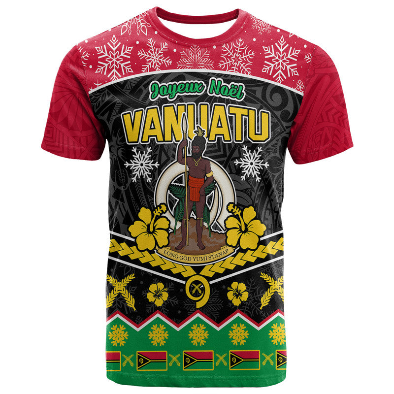 Custom Vanuatu Tribal Polynesian Christmas Vibe T Shirt LT9 Red - Polynesian Pride