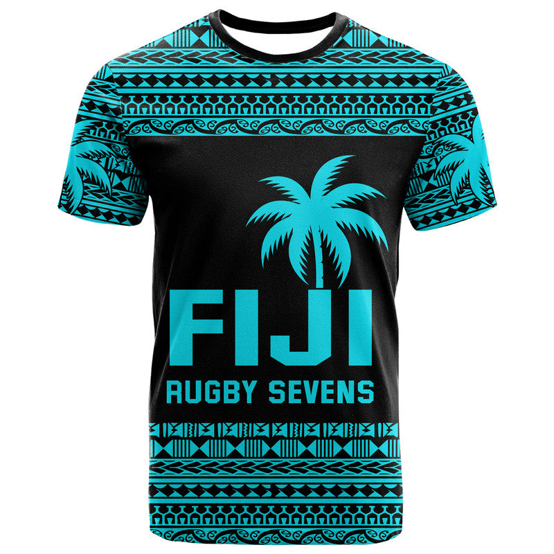 Custom Fiji Rugby Sevens T Shirt Simple Blue Style LT9 Adult Blue - Polynesian Pride