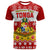 Custom Tonga Christmas Kilisimasi Fiefia Coat of Arms T Shirt LT9 Red - Polynesian Pride