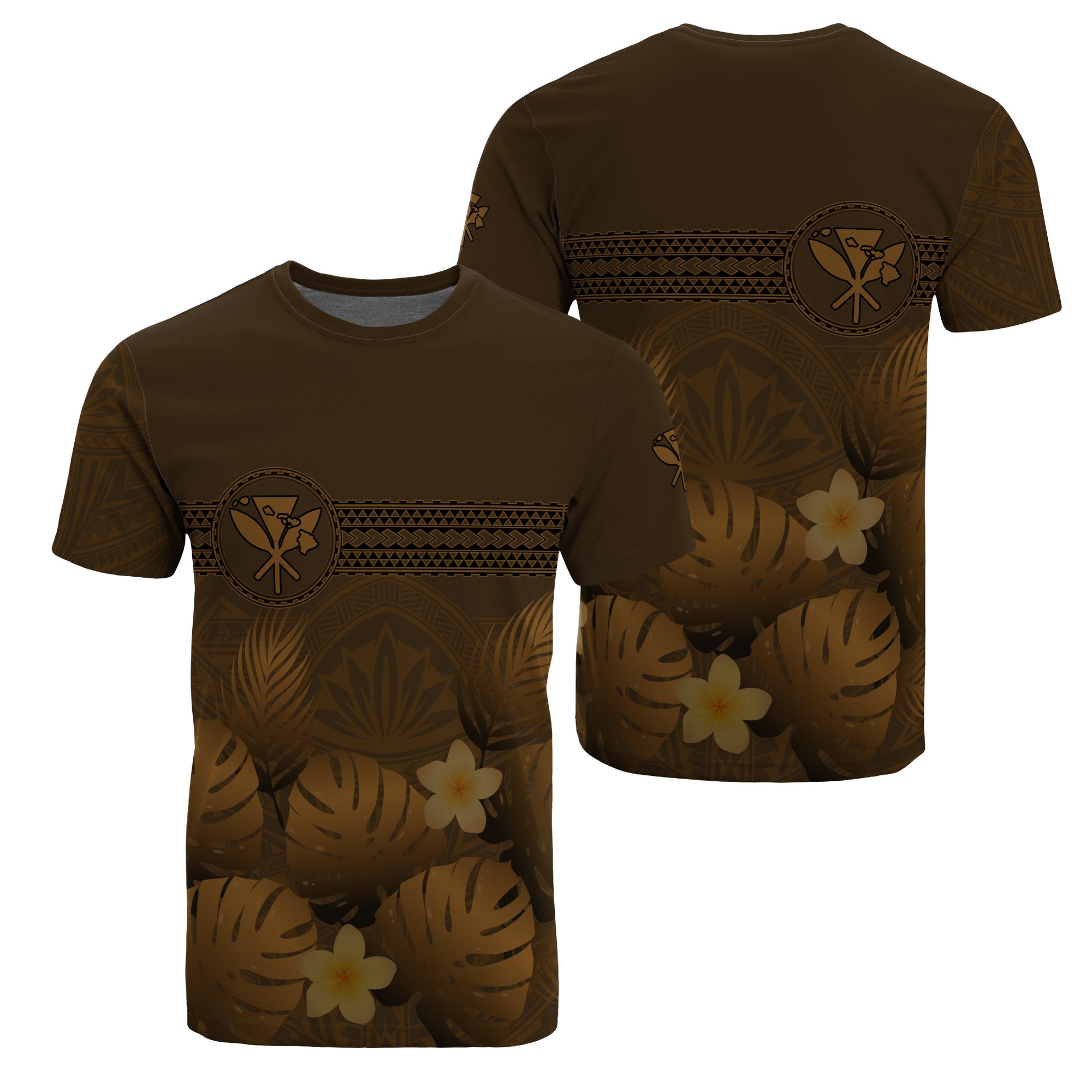 Hawaii Monstera Polynesian Kanaka T Shirt Autumn Style Unisex Brown - Polynesian Pride