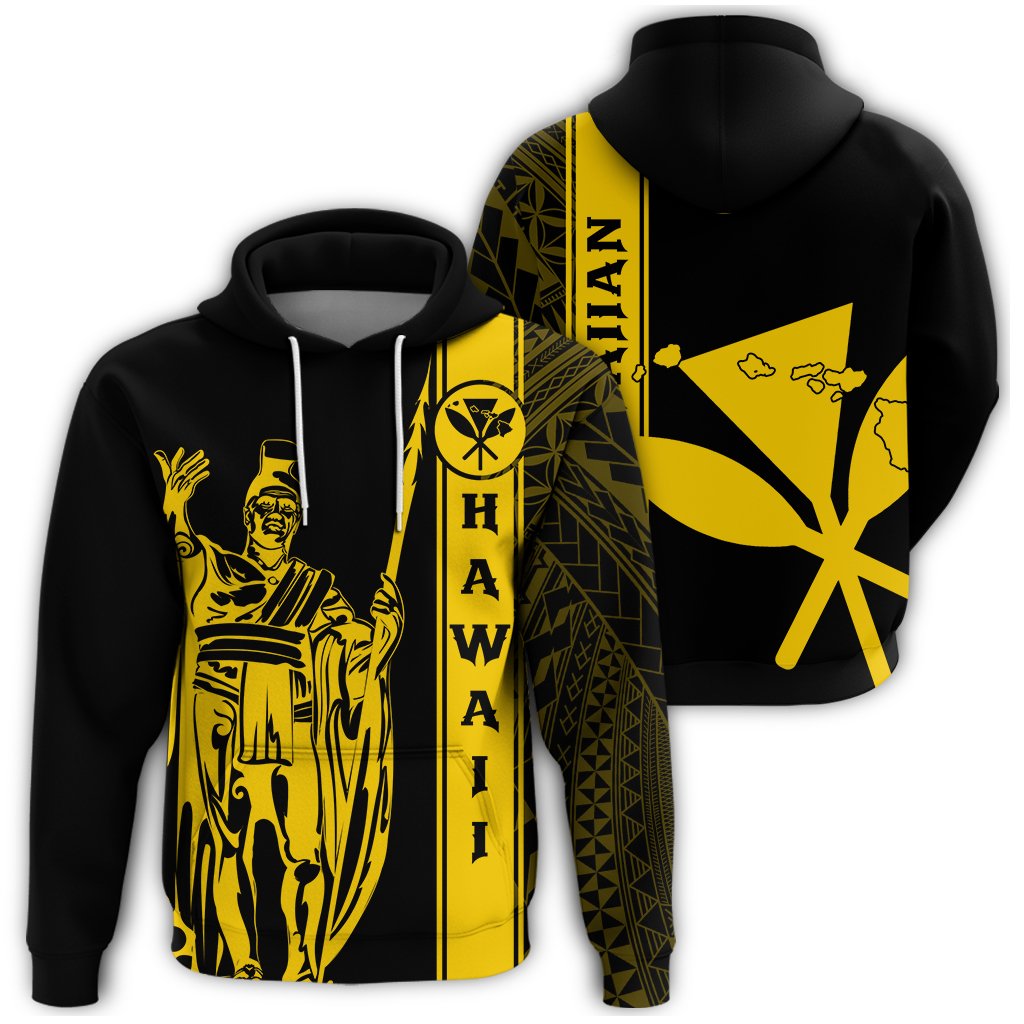 Kanaka Map King Yellow Hoodie Edgar Style Unisex Yellow - Polynesian Pride