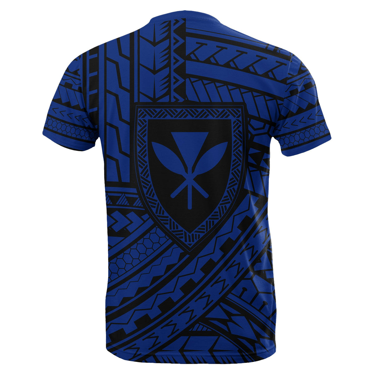 Hawaii Kanaka Polynesian T Shirt Blue Quarter Style - Polynesian Pride