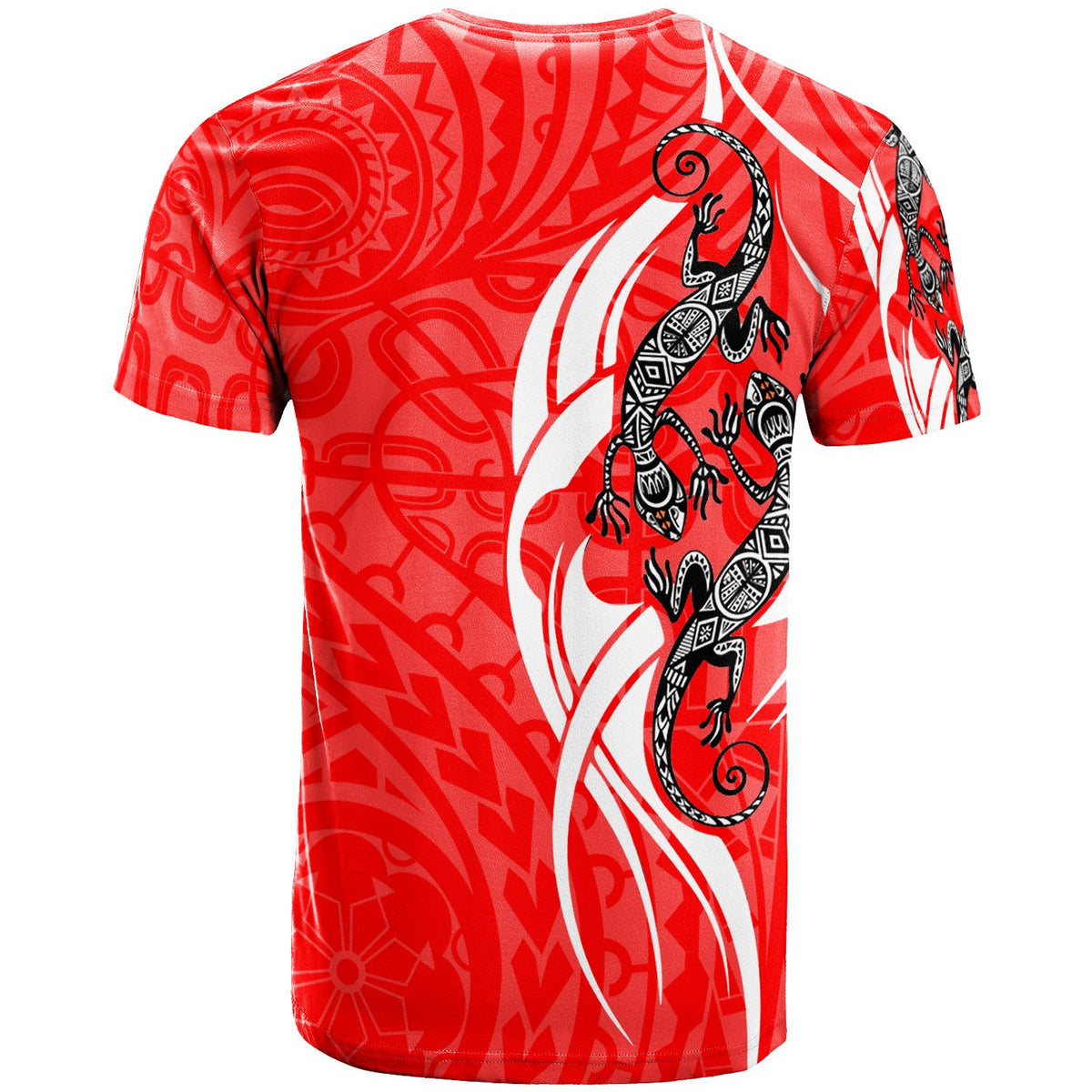 Pohnpei Custom T Shirt Lizard Tattoo Red Color - Polynesian Pride
