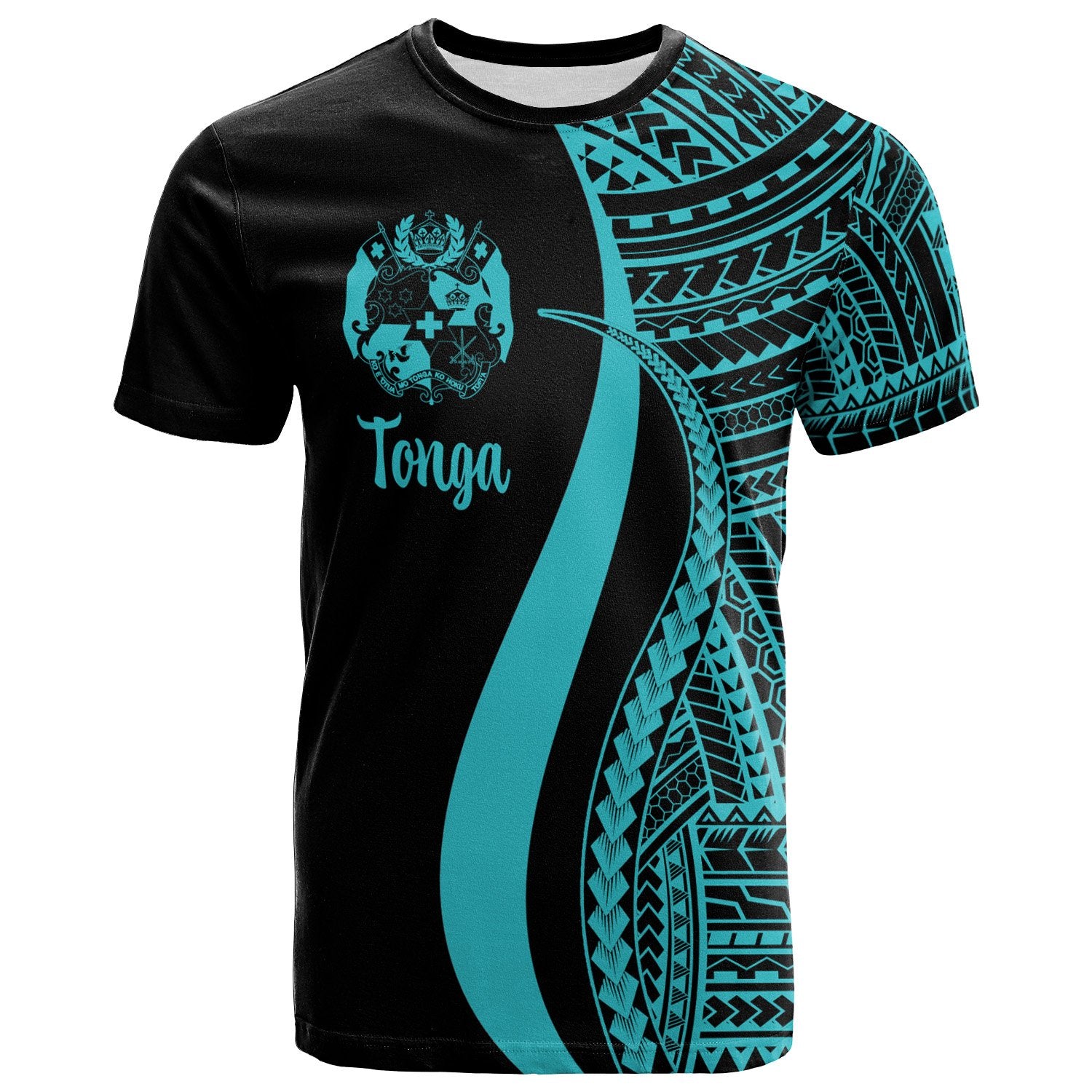 Tonga T Shirt Turquoise Polynesian Tentacle Tribal Pattern Unisex Turquoise - Polynesian Pride