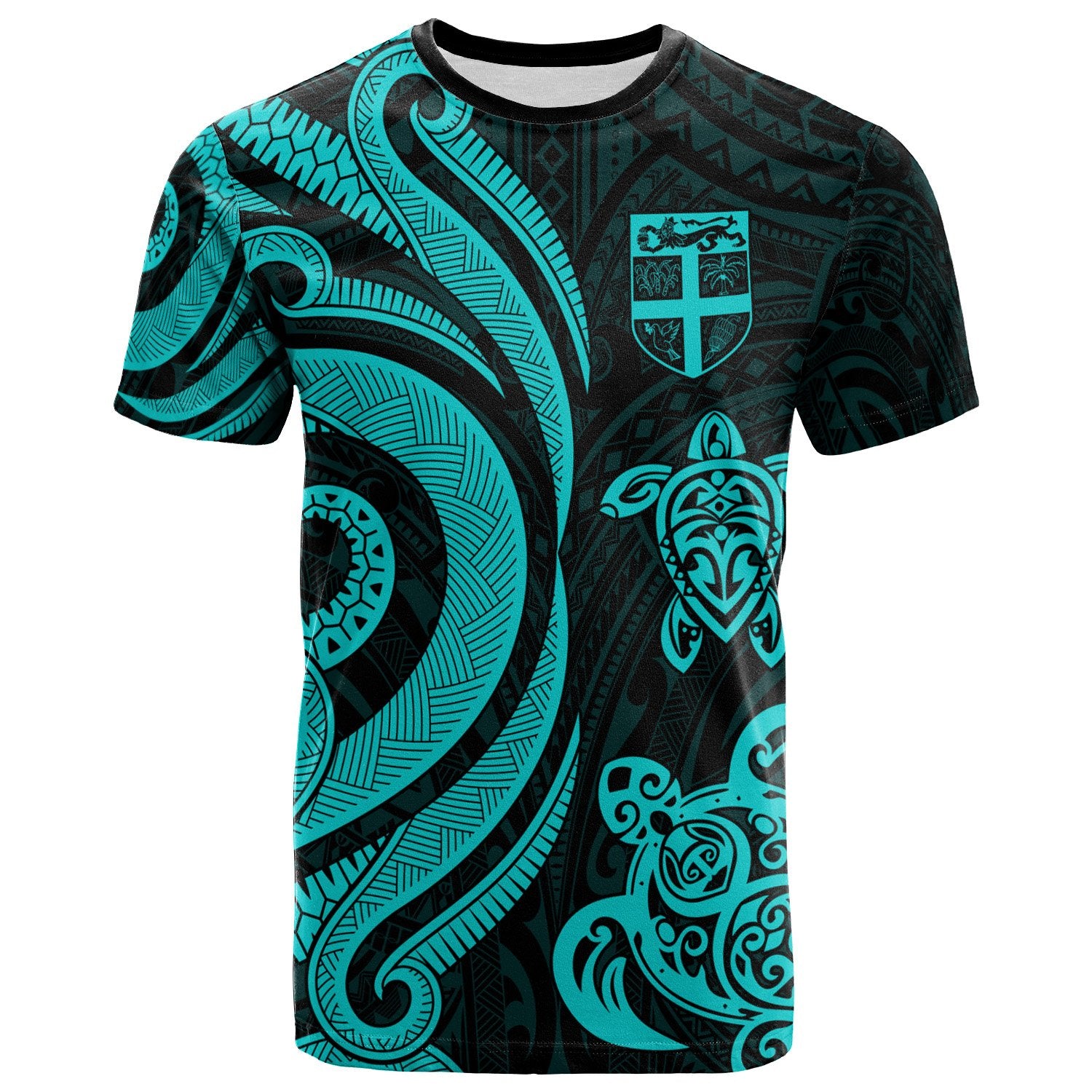 Fiji Polynesian T Shirt Turquoise Tentacle Turtle Unisex Turquoise - Polynesian Pride