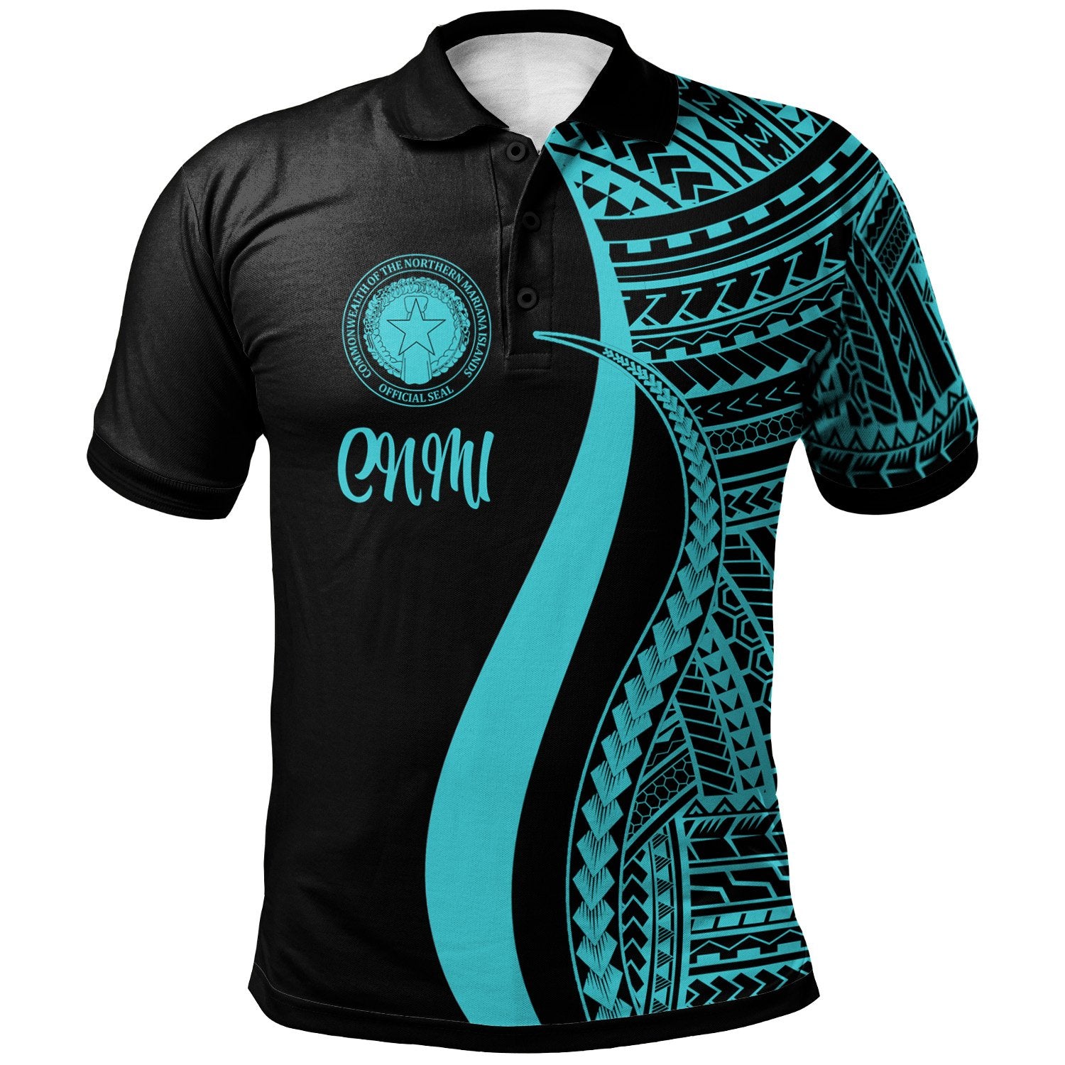 Northern Mariana Islands Polo Shirt Turquoise Polynesian Tentacle Tribal Pattern Unisex Turquoise - Polynesian Pride