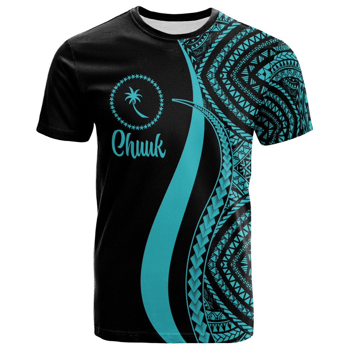 Chuuk T Shirt Turquoise Micronesian Tentacle Tribal Pattern Unisex Turquoise - Polynesian Pride