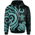 Pohnpei Polynesian Zip up Hoodie Turquoise Tentacle Turtle Unisex Turquoise - Polynesian Pride