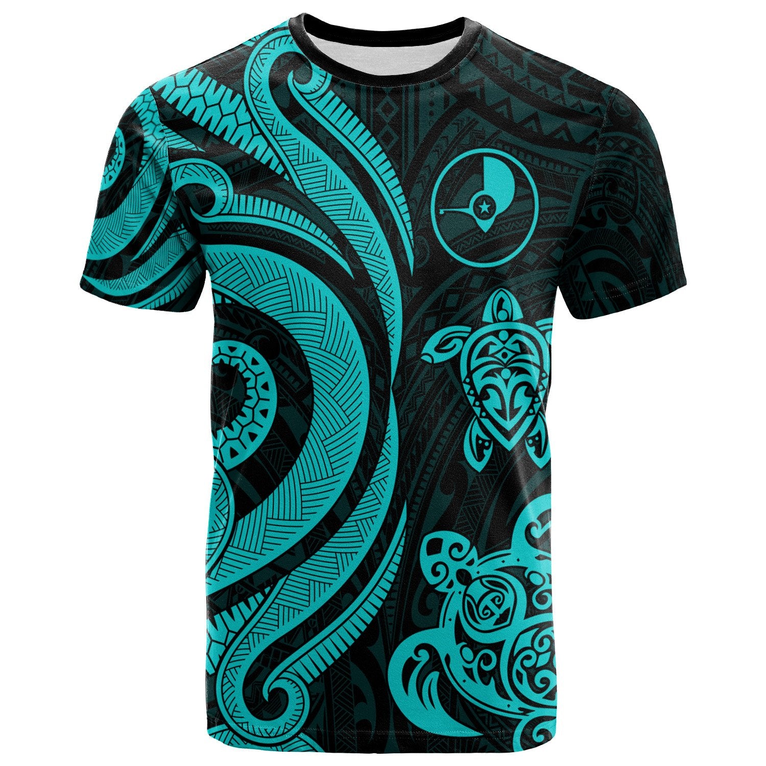 Yap Polynesian T Shirt Turquoise Tentacle Turtle Unisex Turquoise - Polynesian Pride