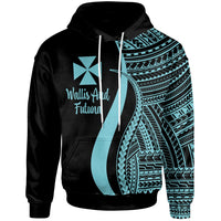Wallis and Futuna Hoodie Turquoise Tentacle Tribal Pattern Unisex Turquoise - Polynesian Pride