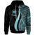 Samoa Hoodie Turquoise Tentacle Tribal Pattern Unisex Turquoise - Polynesian Pride