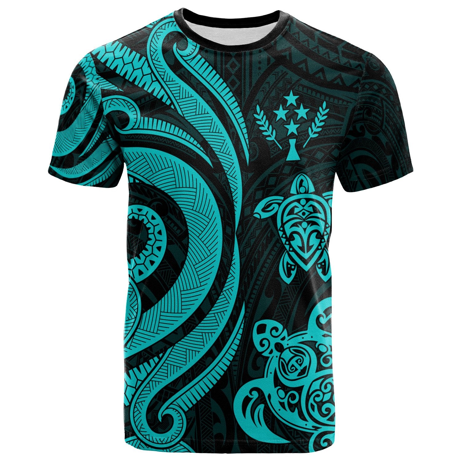 Kosrae Polynesian T shirt Turquoise Tentacle Turtle Unisex Turquoise - Polynesian Pride