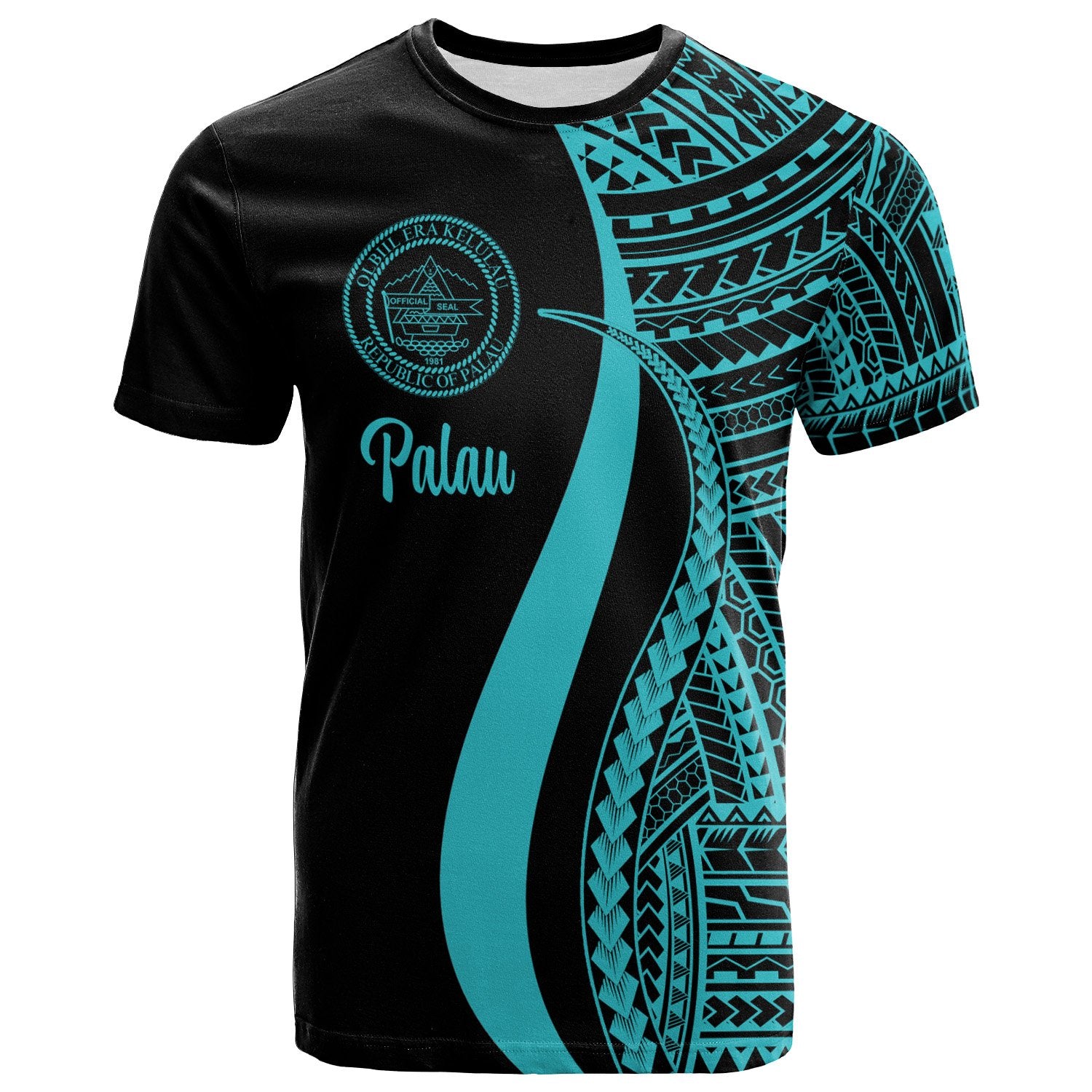 Palau T Shirt Turquoise Polynesian Tentacle Tribal Pattern Unisex Turquoise - Polynesian Pride