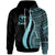 Hawaii Hoodie Turquoise Tentacle Tribal Pattern Unisex Turquoise - Polynesian Pride