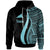 Tokelau Hoodie Turquoise Tentacle Tribal Pattern Unisex Turquoise - Polynesian Pride