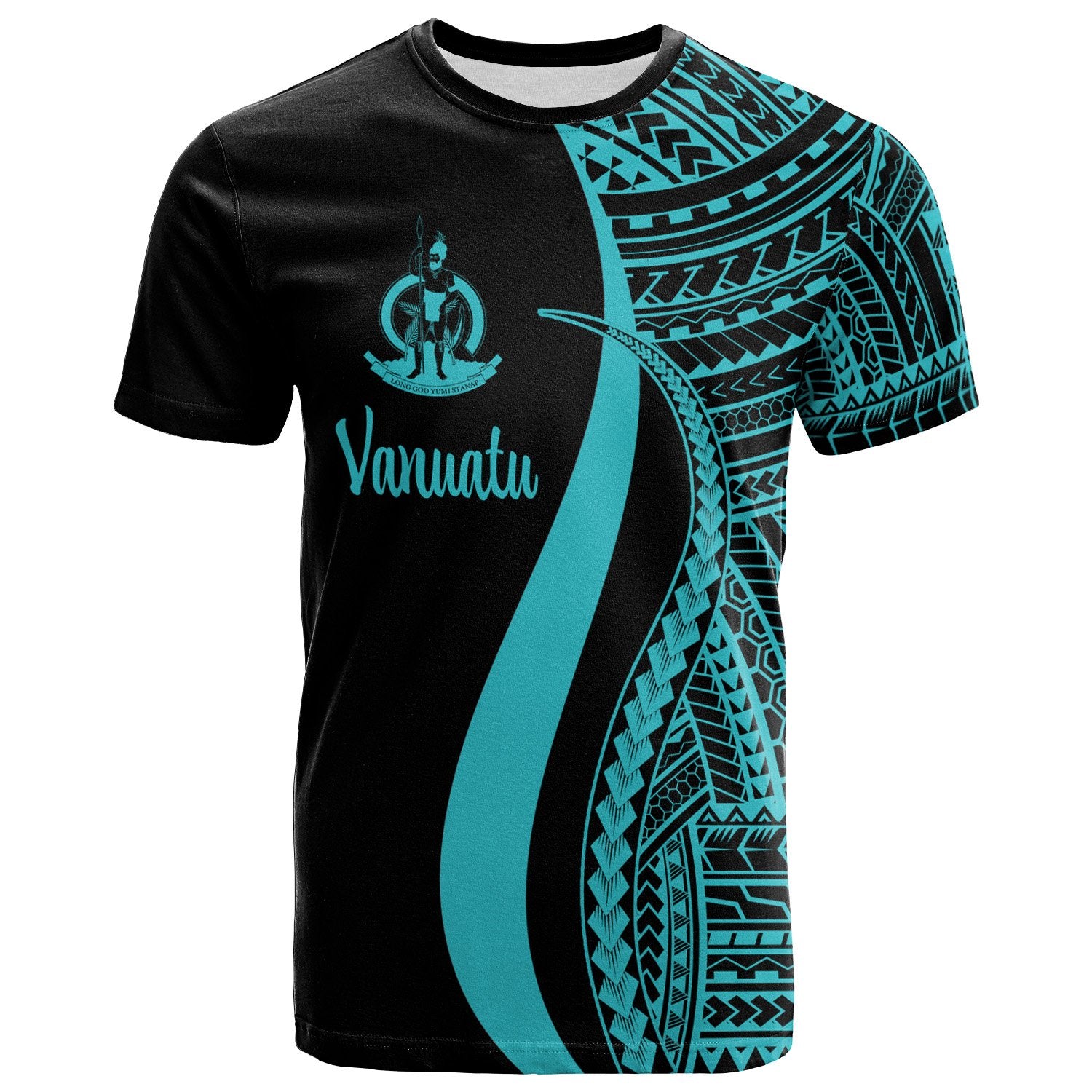 Vanuatu T Shirt Turquoise Polynesian Tentacle Tribal Pattern Unisex Turquoise - Polynesian Pride