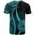 American Samoa T Shirt Turquoise Polynesian Tentacle Tribal Pattern - Polynesian Pride