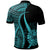 Tahiti Custom Polo Shirt Turquoise Polynesian Tentacle Tribal Pattern - Polynesian Pride