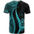 Guam Custom T Shirt Turquoise Polynesian Tentacle Tribal Pattern - Polynesian Pride