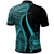 Samoa Custom Polo Shirt Turquoise Polynesian Tentacle Tribal Pattern - Polynesian Pride