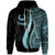 Pohnpei Zip up Hoodie Turquoise Tentacle Tribal Pattern Unisex Turquoise - Polynesian Pride