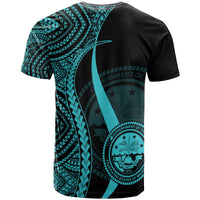 Federated States of Micronesia T Shirt Turquoise Micronesian Tentacle Tribal Pattern - Polynesian Pride
